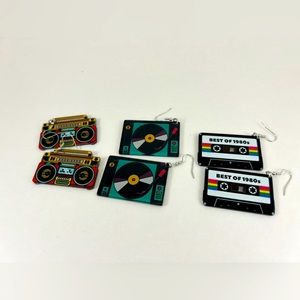 Super cute trifecta of retro style earrings